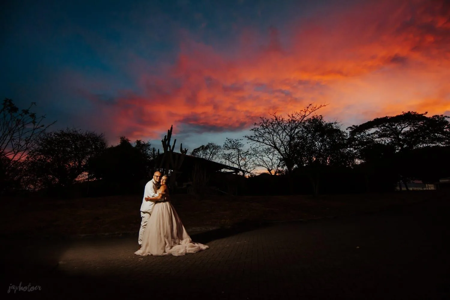 Bride and groom at their ceremony at Monte de Oración