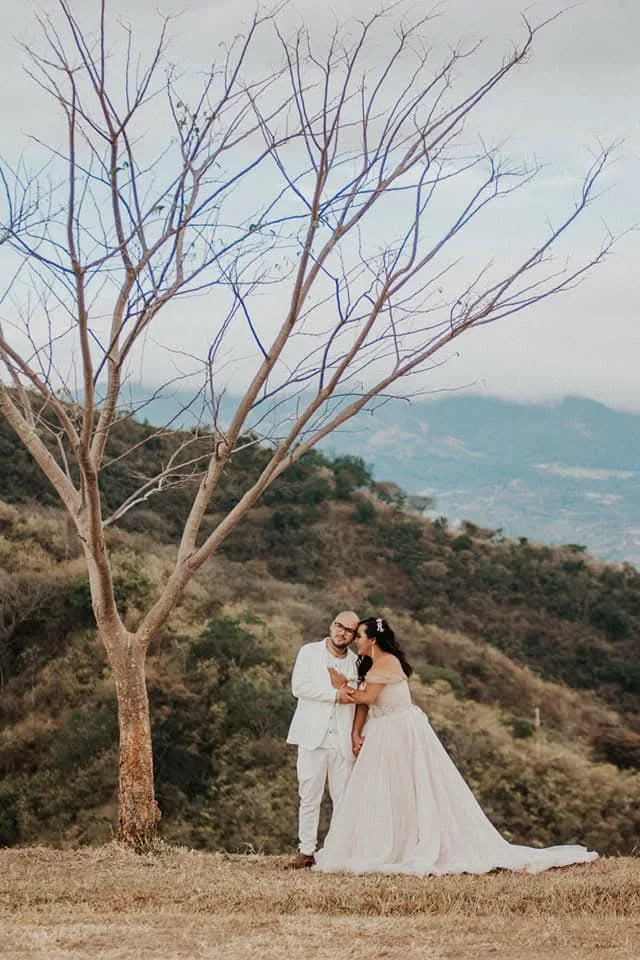 Bride and groom portrait at El Monte